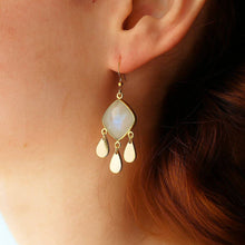 Load image into Gallery viewer, Moonstone Boho Dangly Earrings
