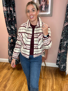 Carob Check Jacket with Studs