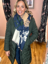 Load image into Gallery viewer, Designer Inspired Scarf - Camel/Navy/Green
