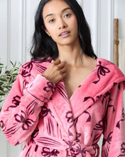 Load image into Gallery viewer, Fleece Bow Print Dressing Gown:
