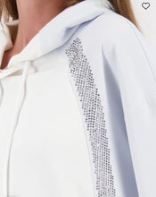 Load image into Gallery viewer, Monari Colour Block Embellished Sweater With Hood
