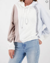 Load image into Gallery viewer, Monari Colour Block Embellished Sweater With Hood
