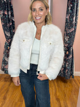 Load image into Gallery viewer, GOA GOA Rheasa Faux Fur&amp; Leather Jacket - Cream
