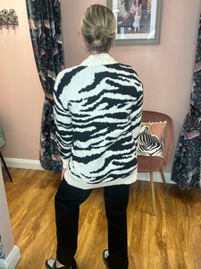Kasandra Tiger Cardigan- Turtledove/Black