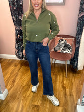 Load image into Gallery viewer, Nina Flare Jean with Buttons - Denim Blue
