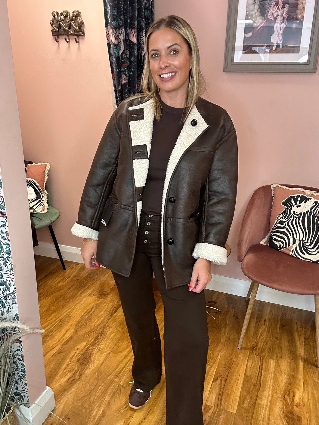 PCJulie Reversible Teddy Jacket