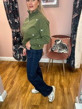 Load image into Gallery viewer, Nina Flare Jean with Buttons - Denim Blue
