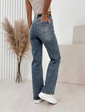 Load image into Gallery viewer, Mid Blue Denim Wide Leg Jeans
