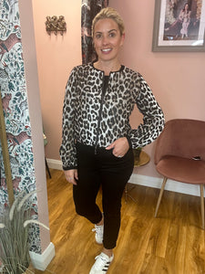 Embellished Leopard Knitted Jacket