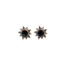 Load image into Gallery viewer, Sapphire flower sparkle earrings
