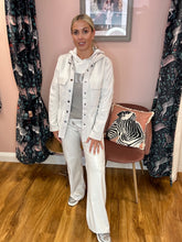 Load image into Gallery viewer, Mixed Fabric Jacket With Hood - Oatmilk
