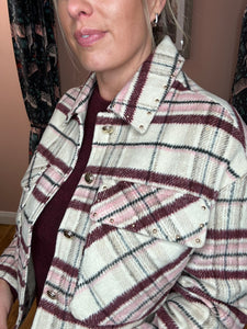 Carob Check Jacket with Studs
