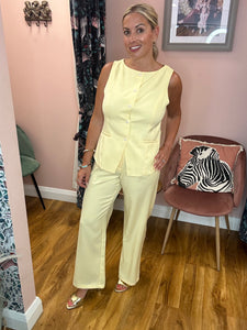 PCJoline Wide Leg Trouser - Lemon