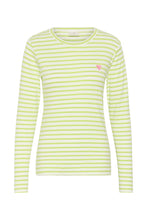 Load image into Gallery viewer, KAFFE Kaliddy Striped Top - Lime/Chalk
