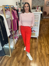 Load image into Gallery viewer, Kaffe Kasakura Cropped Trouser Fiery Red
