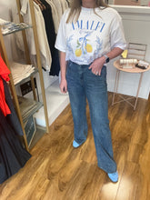 Load image into Gallery viewer, Mid Blue Denim Wide Leg Jeans
