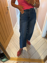 Load image into Gallery viewer, Toxik Studded Barrel Leg Jean With Seams - Dark Denim
