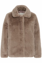 Load image into Gallery viewer, KAFFE Karosa Faux Fur Coat - Taupe

