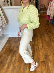 Stylish Culotte With Button Feature in Ecru