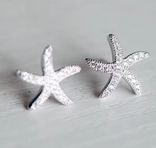 Load image into Gallery viewer, Silver starfish earrings
