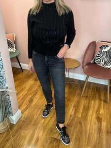 Cherry Boyfriend Jeans - Washed Black