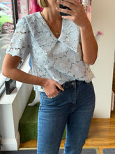 Load image into Gallery viewer, Crochet Top With Collar - Blue
