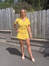 Load image into Gallery viewer, Polka Dot Denim Skort - Yellow
