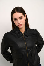 Load image into Gallery viewer, Kaffe Malene Leather Jacket Black
