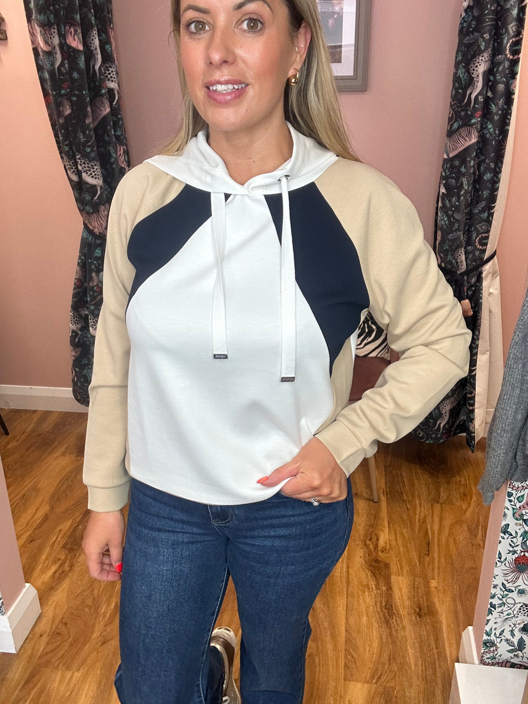 Trendy Colour Block Hoodie