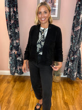 Load image into Gallery viewer, Monari Cardigan With Lace Trim - Black
