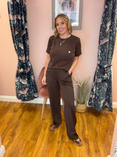 Load image into Gallery viewer, KAFFE Kajenny Straight Leg Trousers - Coffee Bean
