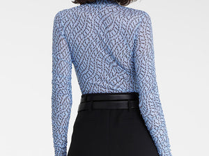 Goa Goa Frilly Blue Logo Top