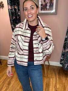 Carob Check Jacket with Studs
