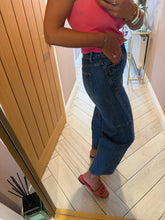 Load image into Gallery viewer, Toxik Studded Barrel Leg Jean With Seams - Dark Denim
