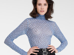 Goa Goa Frilly Blue Logo Top