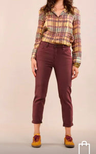 Cherry Boyfriend Jeans - Burgundy