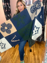 Load image into Gallery viewer, Designer Inspired Scarf - Camel/Navy/Green
