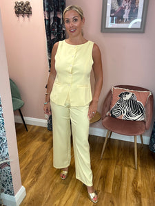 PCJoline Wide Leg Trouser - Lemon