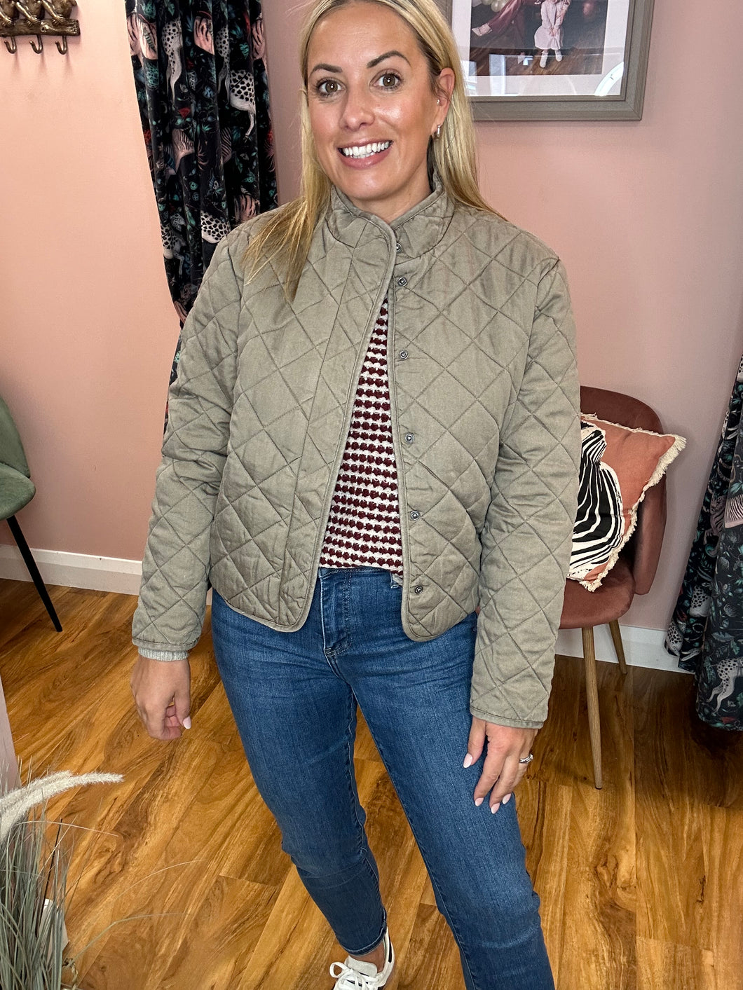 PCJiona Quilted Jacket - Greige