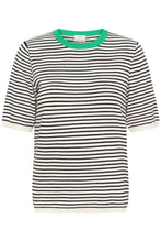 Load image into Gallery viewer, KAlizza Narrow Stripped -Pullover Chalk/Black/Green
