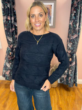 Load image into Gallery viewer, M'DM Cable Knit Boat Neck Jumper - Navy
