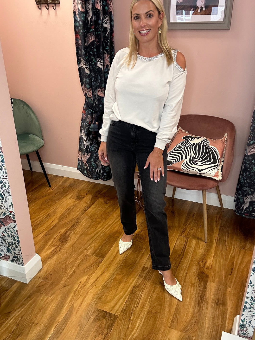 KaMaris Straight Leg Jean - Dark Grey (available in 2 Lengths)