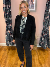 Load image into Gallery viewer, Monari Cardigan With Lace Trim - Black
