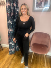 Load image into Gallery viewer, Long Sleeve Top With Rhinestones - Black

