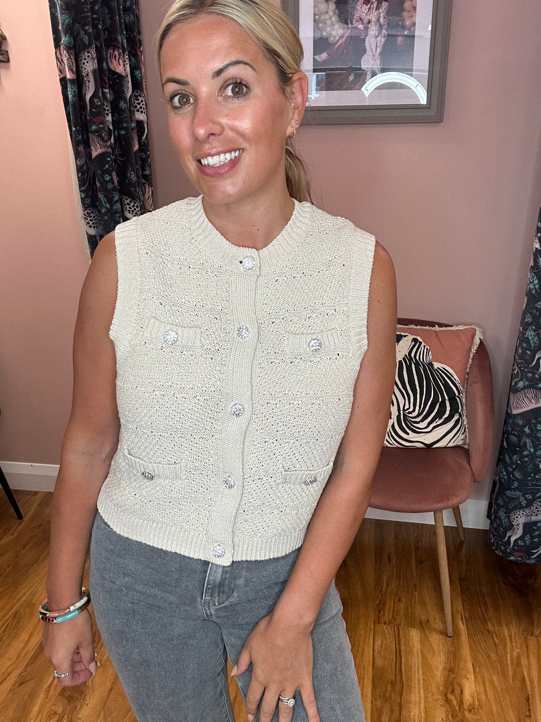 PCJena Waistcoat - Cream