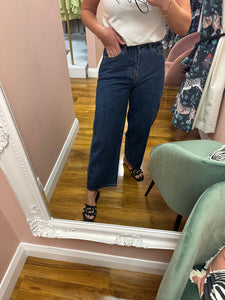 Wide Fit  Cropped Jeans Blue
