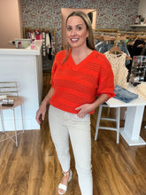 Load image into Gallery viewer, Kateresa V-Neck Open Knit Jumper- Grenadine
