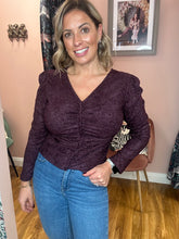 Load image into Gallery viewer, Sparkly Long Sleeve Top - Plum
