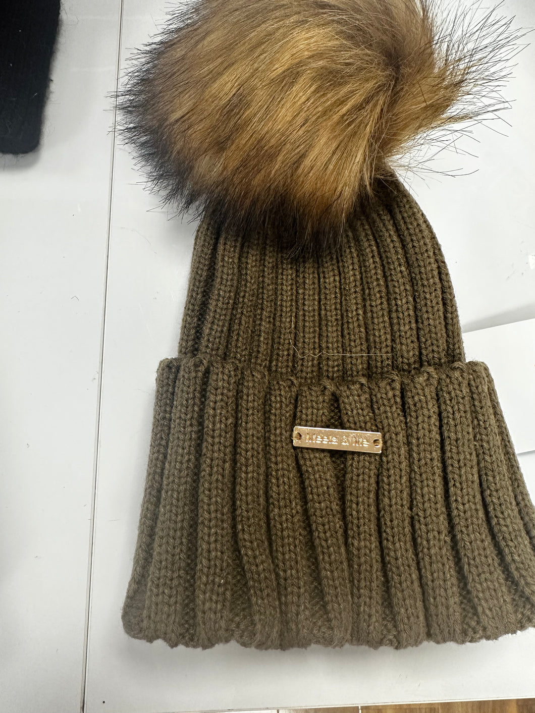 Faux Fur Pom Pom Hat- all colours