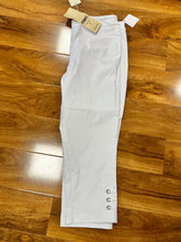 Load image into Gallery viewer, Pinns Bengaline White Crop Trousers with Eyelet Details
